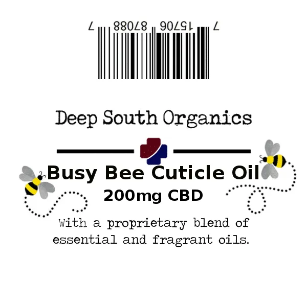 A label for busy bee cuticle oil.
